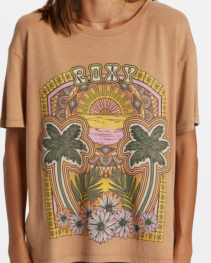 Roxy Morockin Tee-Camel