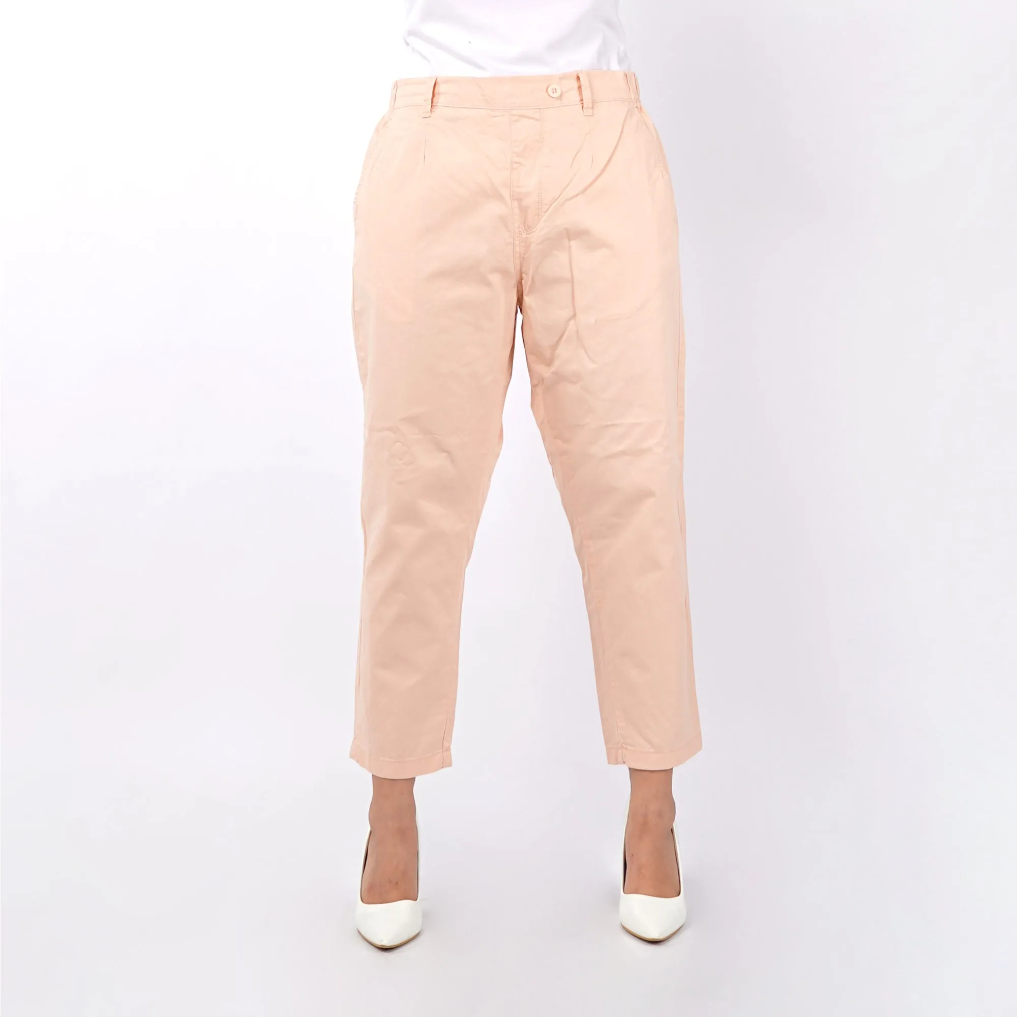 RRJ Ladies Basic Non-Denim Trouser Pants for Ladies Drawstring Regular Fitting 145926-U (Peach)