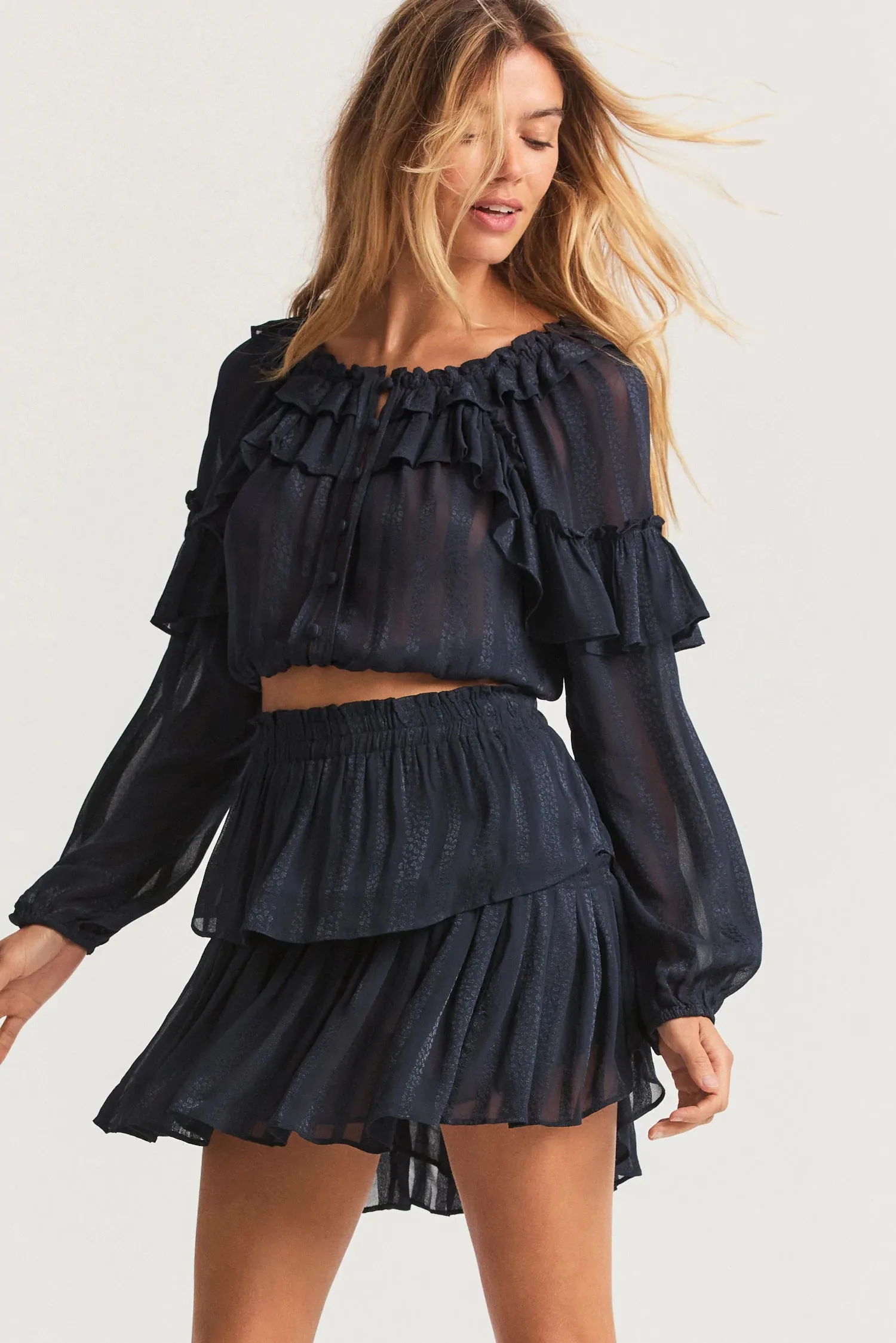 Ruffle Mini Skirt ~ Black