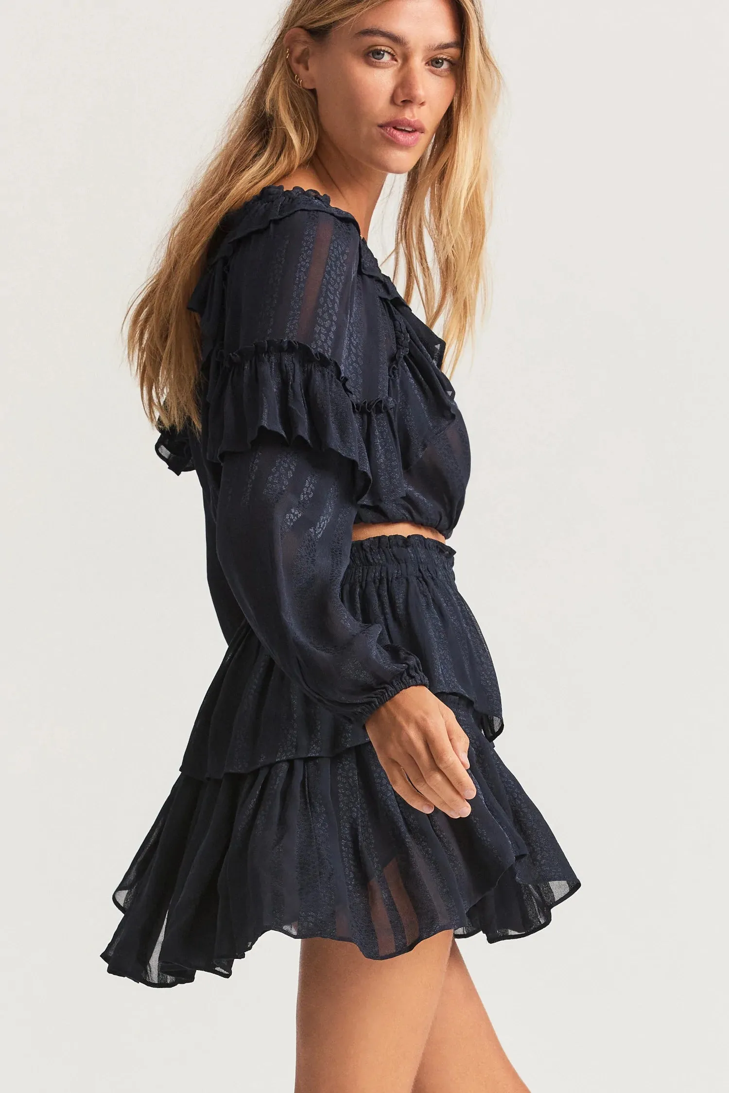 Ruffle Mini Skirt ~ Black