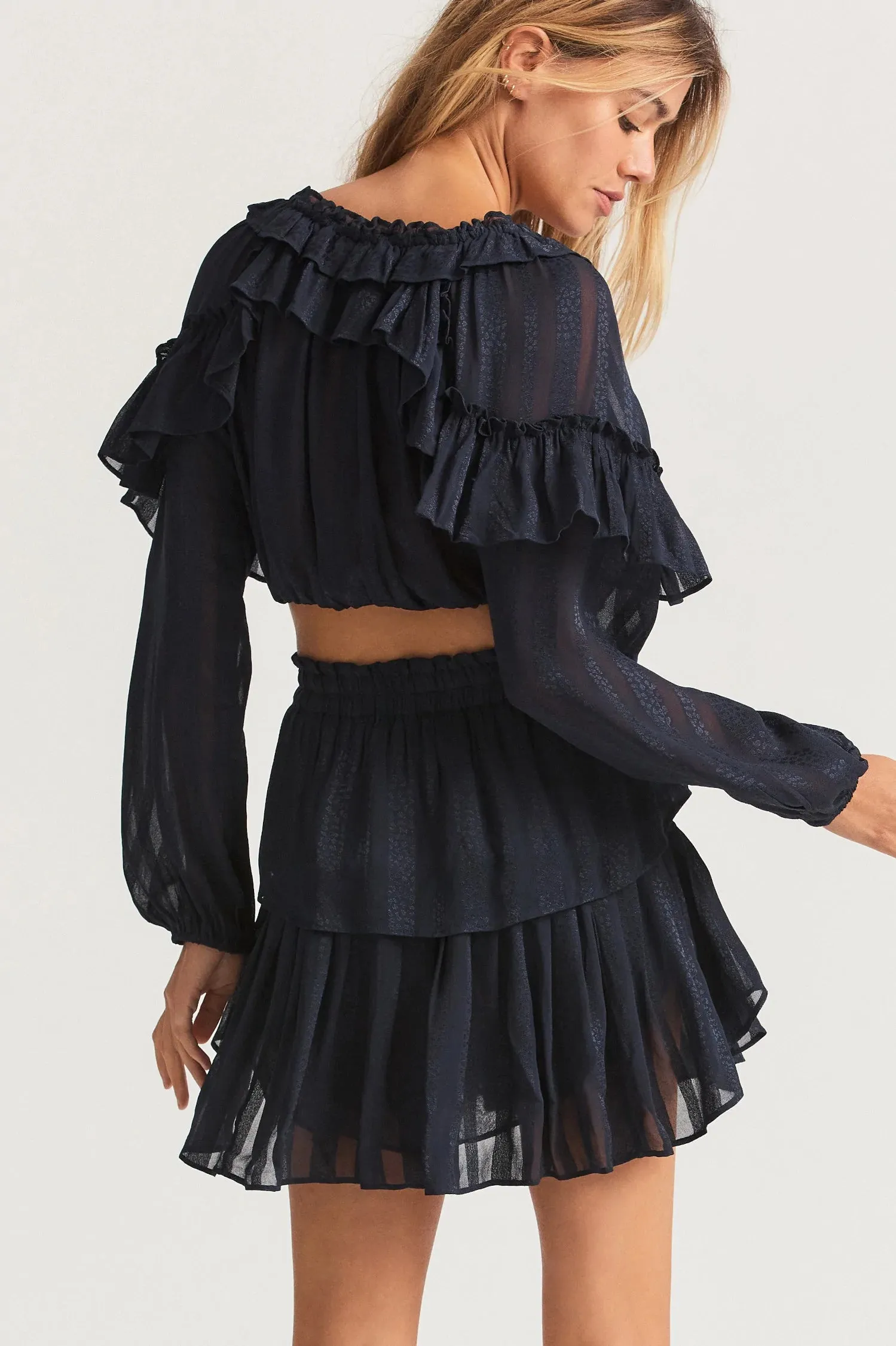 Ruffle Mini Skirt ~ Black