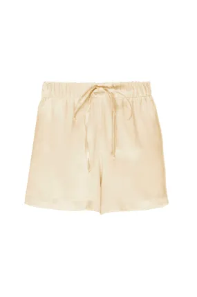 Silk Charmeuse Shorts: Butter Yellow