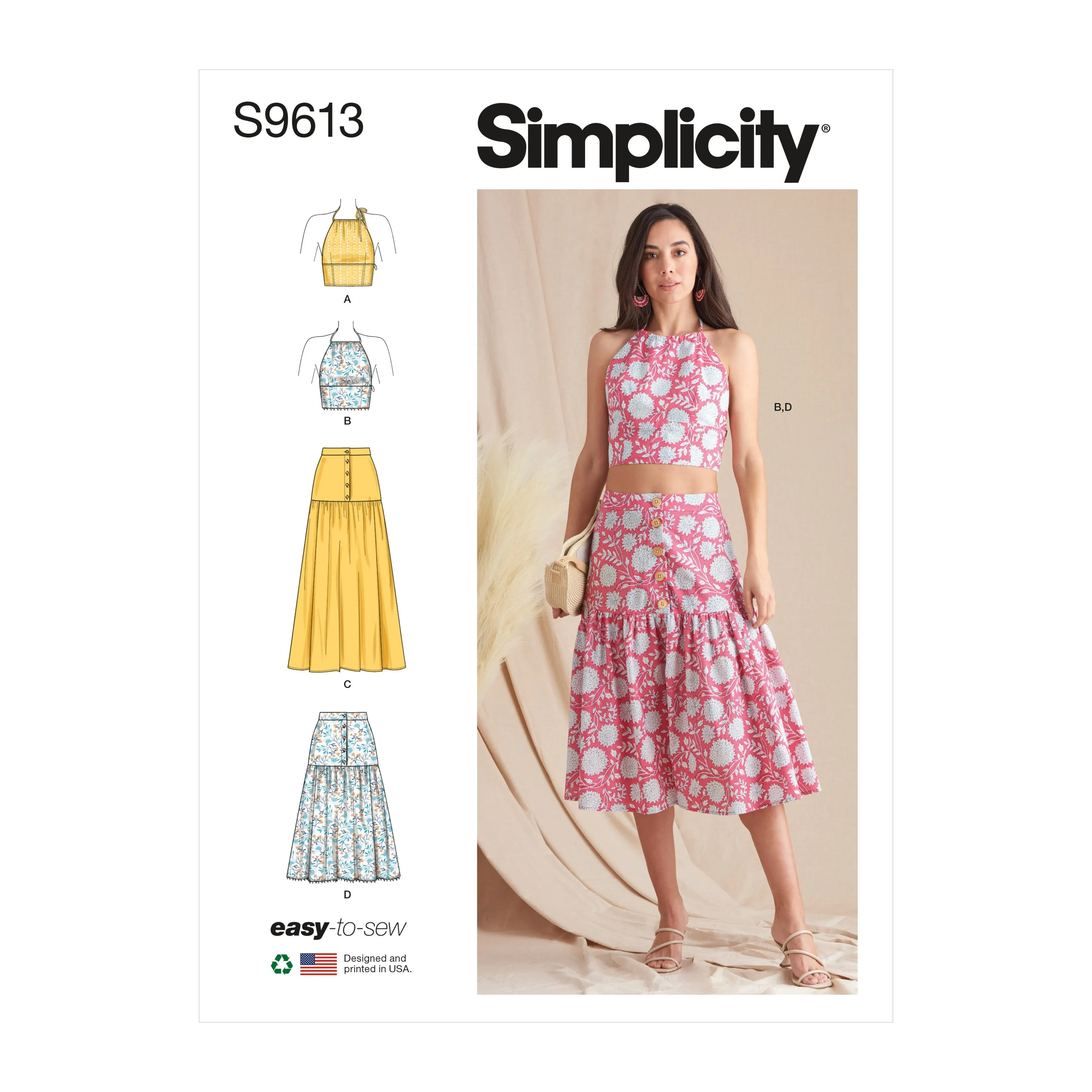 Simplicity Sewing Pattern 9613 Misses' Top and Skirts