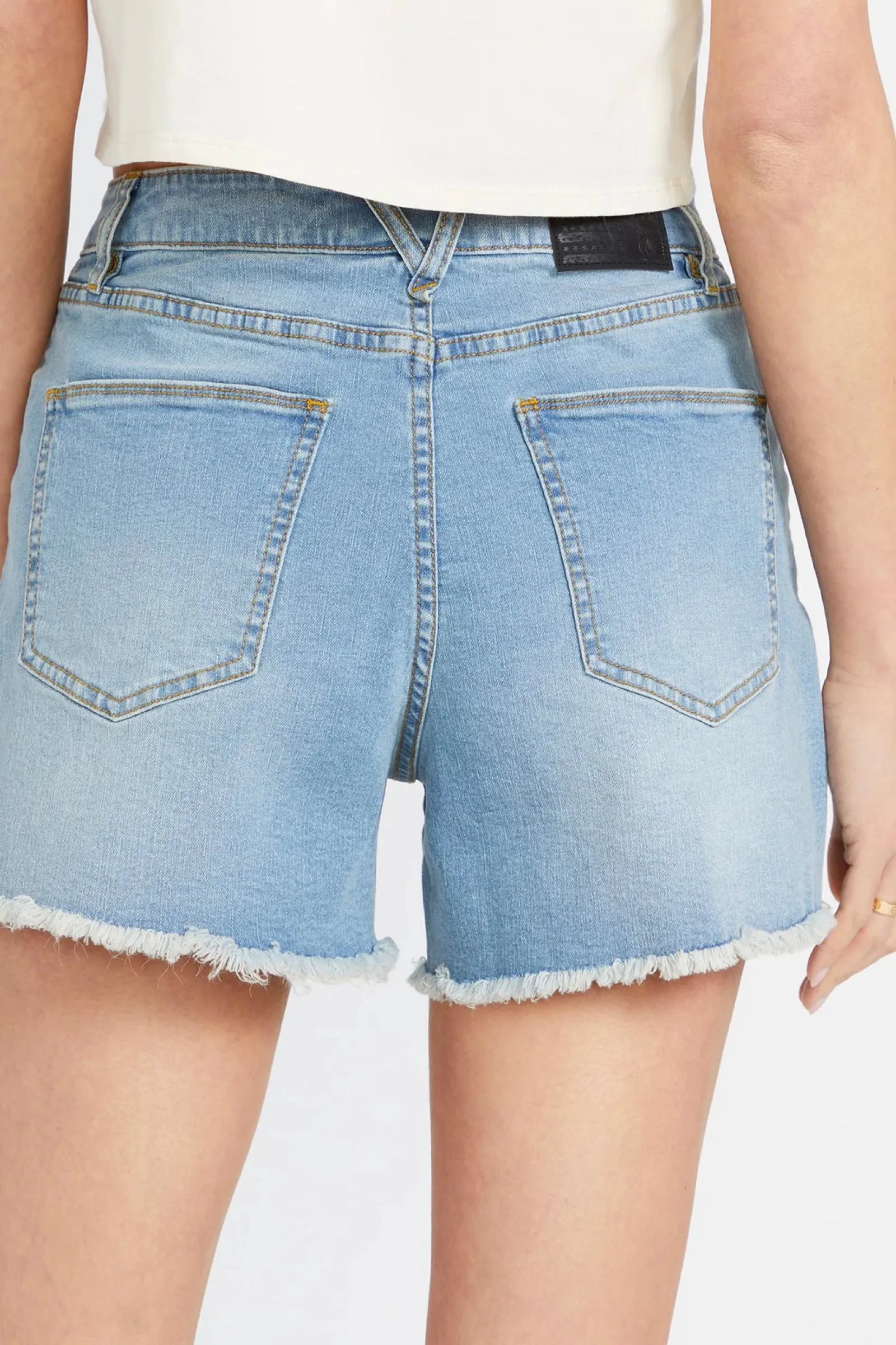 STONE STEP HIRISE DENIM SHORT - BLUE DRIFT