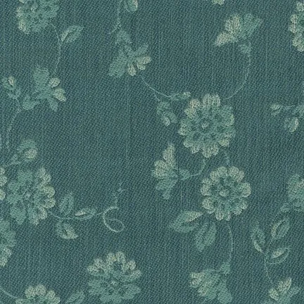 Teal Floral | Wishwell Loire Valley Jacquards | Robert Kaufman