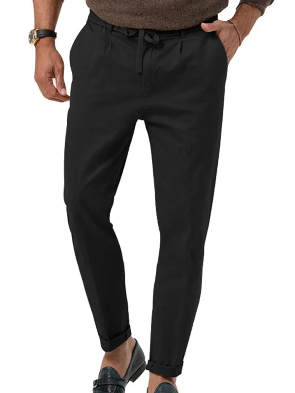 TEEK - Mens Straight Leg Casual Drawstring Trousers