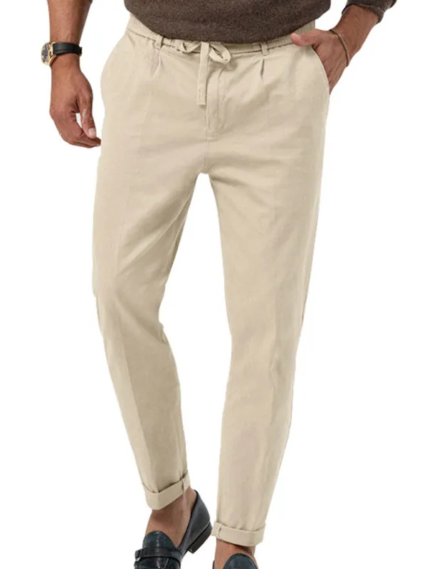 TEEK - Mens Straight Leg Casual Drawstring Trousers