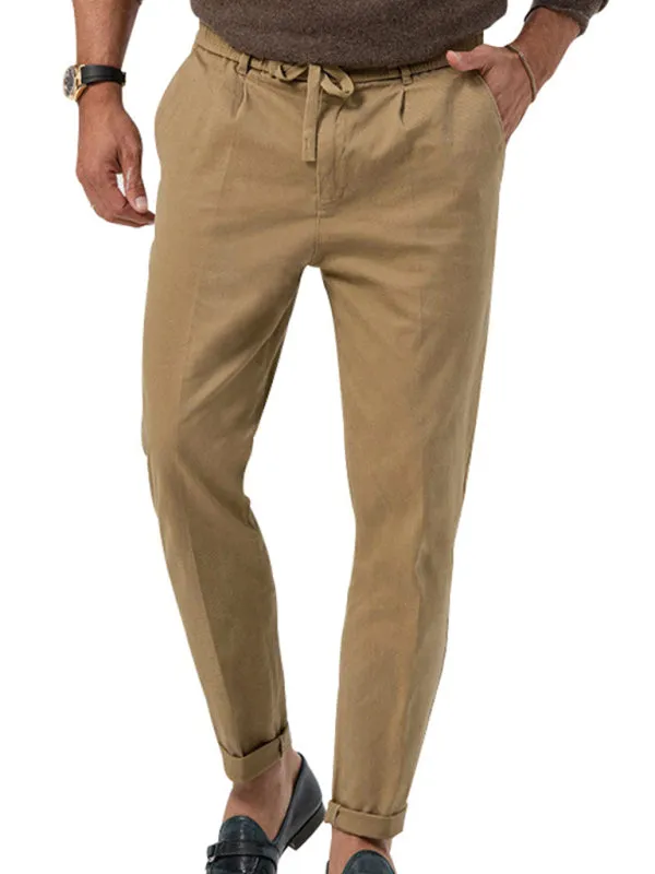 TEEK - Mens Straight Leg Casual Drawstring Trousers