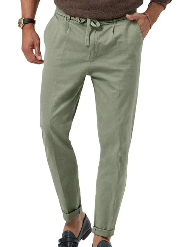 TEEK - Mens Straight Leg Casual Drawstring Trousers