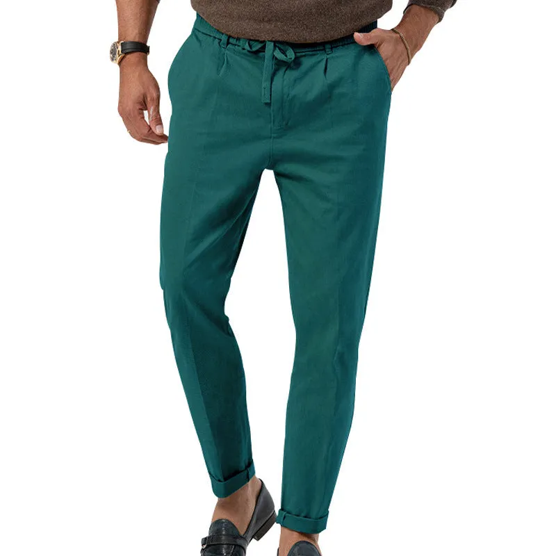 TEEK - Mens Straight Leg Casual Drawstring Trousers