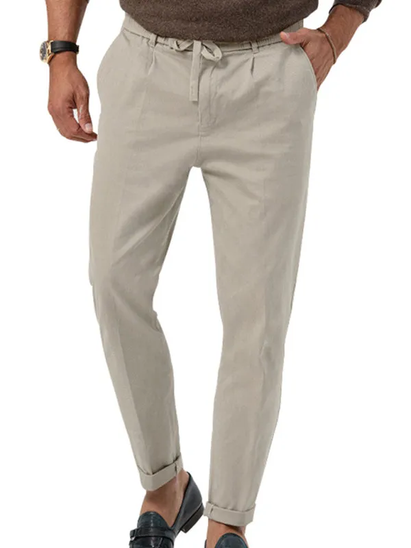 TEEK - Mens Straight Leg Casual Drawstring Trousers