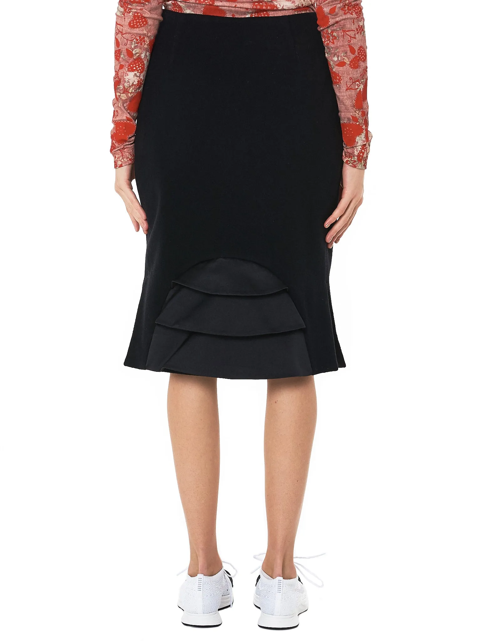 Tiered Hem Skirt (UCT1602-BLACK)