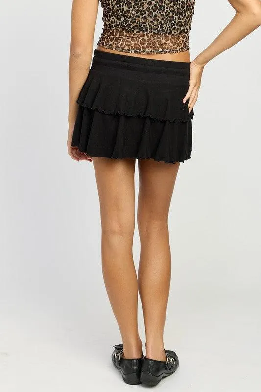 Tiered Ruffle Mini Skort