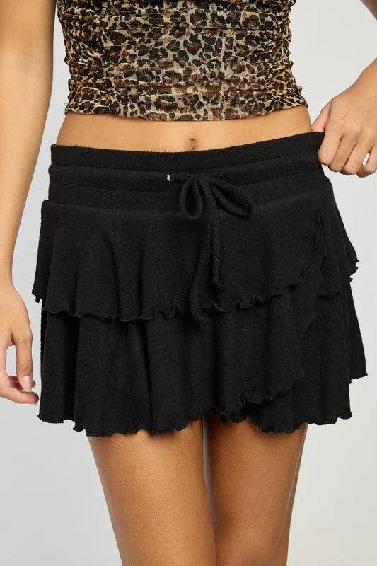 Tiered Ruffle Mini Skort