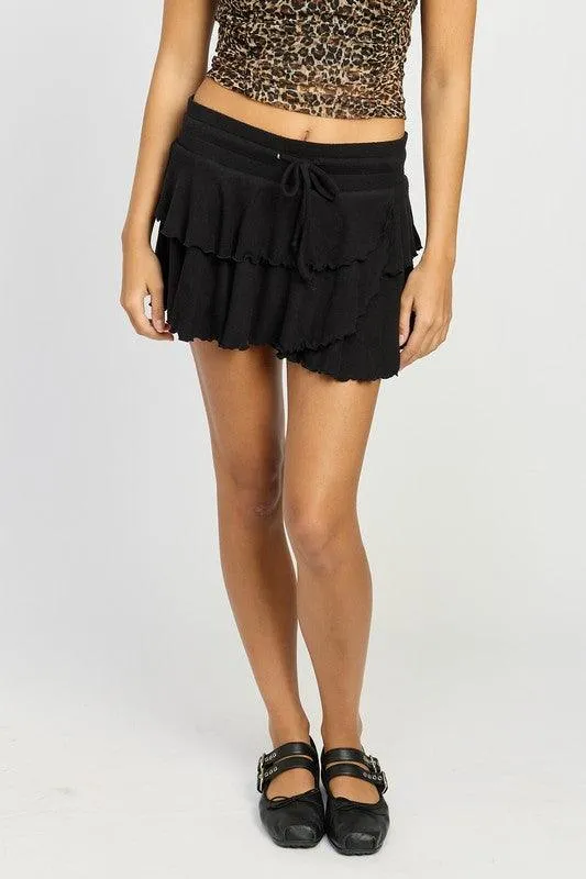 Tiered Ruffle Mini Skort