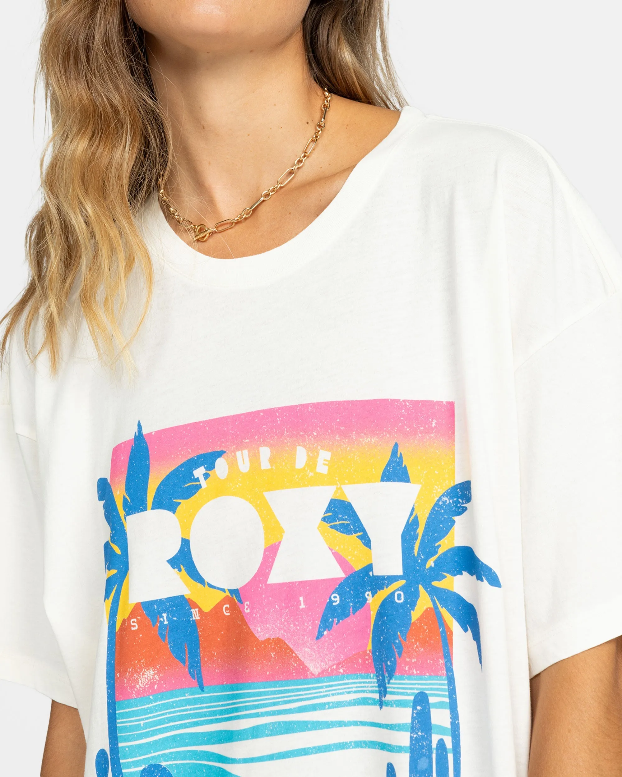 Tour De Roxy Oversized T-Shirt - Egret