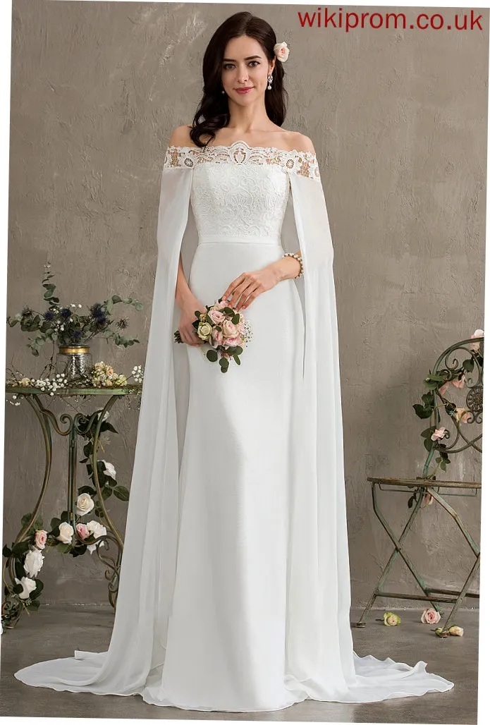 Train Sheath/Column Chiffon Wedding Dresses Kasey Wedding Court Dress