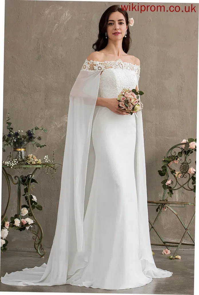 Train Sheath/Column Chiffon Wedding Dresses Kasey Wedding Court Dress