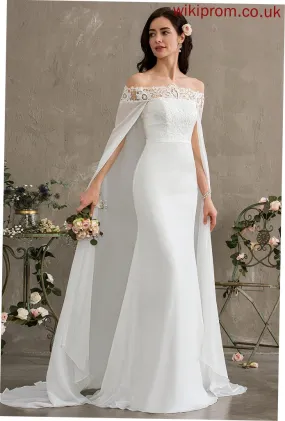 Train Sheath/Column Chiffon Wedding Dresses Kasey Wedding Court Dress