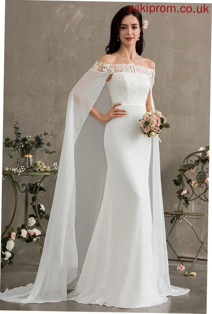 Train Sheath/Column Chiffon Wedding Dresses Kasey Wedding Court Dress