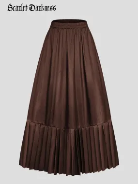 Victorian Goth Tiered Pleated Hem Chameleon Maxi Skirt