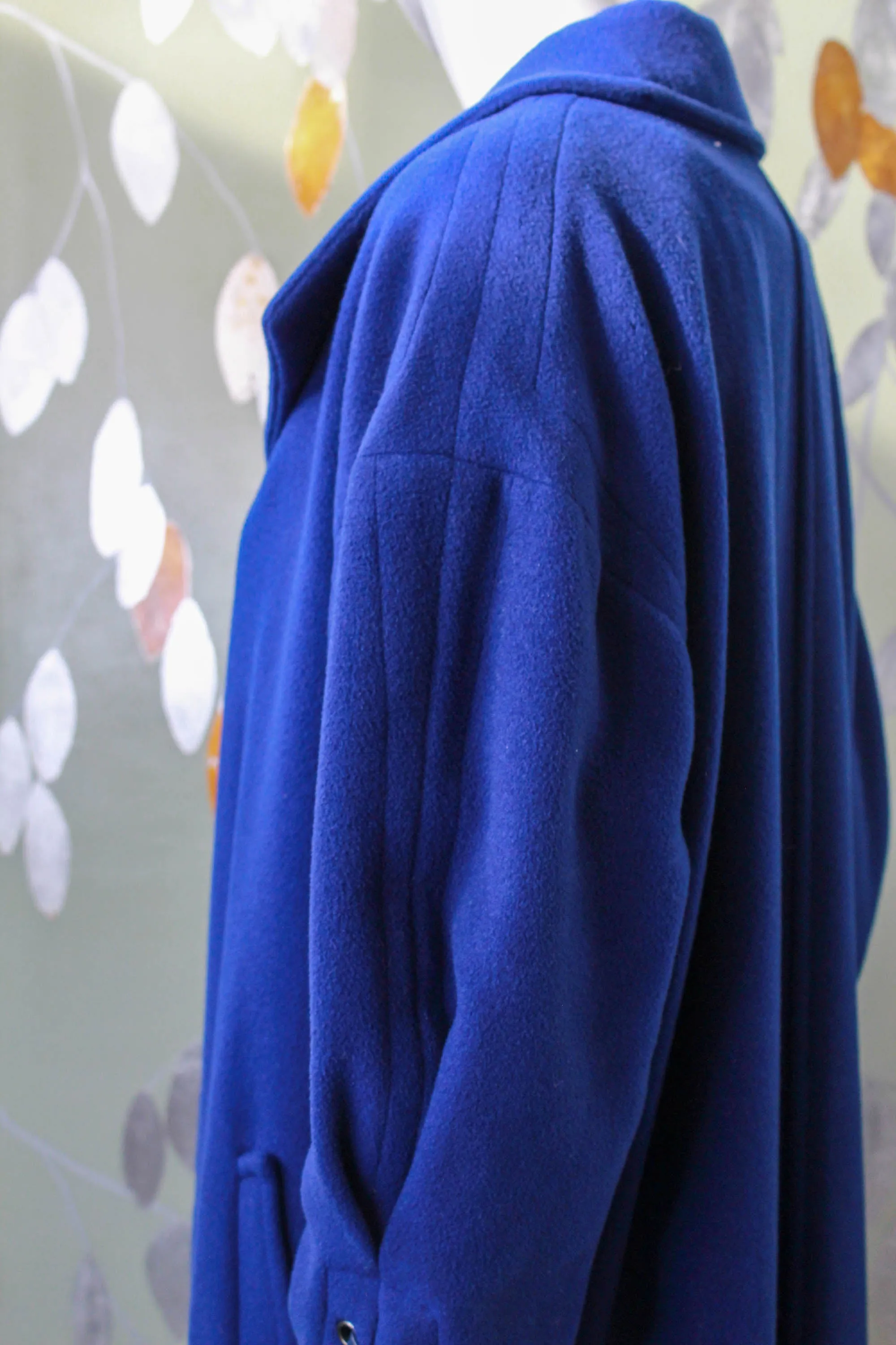 Vintage 1980s Claude Montana Royal Blue Coat, Large