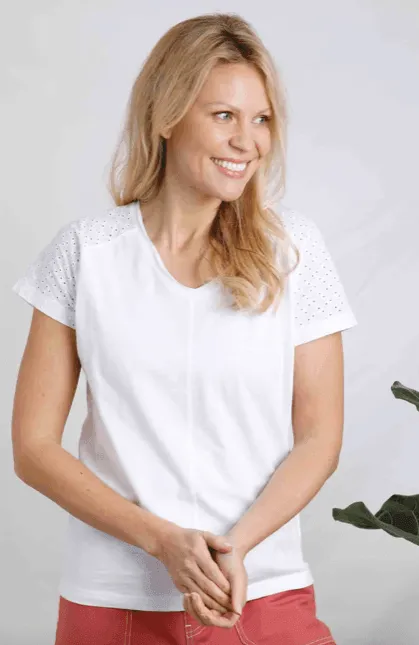 Weird Fish Pernille Cutaway Tee White