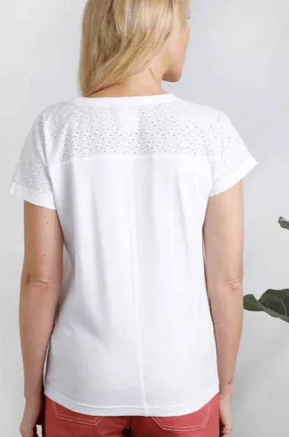 Weird Fish Pernille Cutaway Tee White