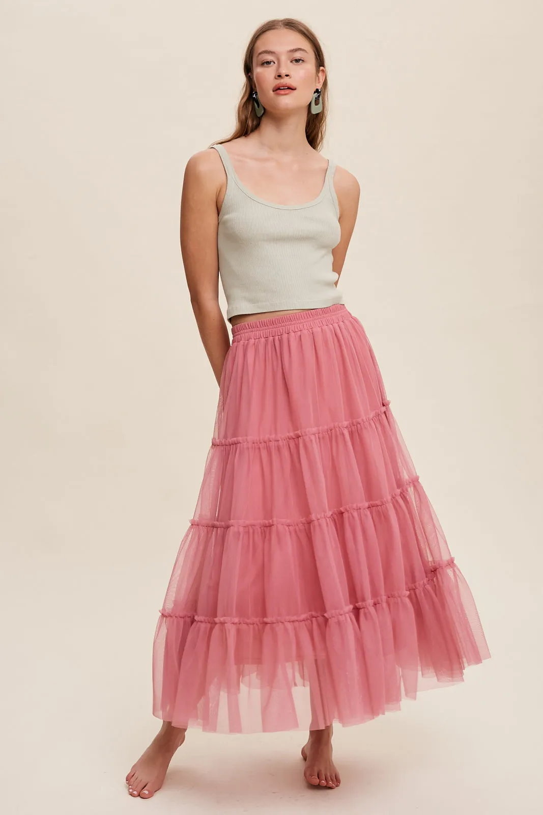 Your Favorite Tiered Mesh Flouncy Skirt