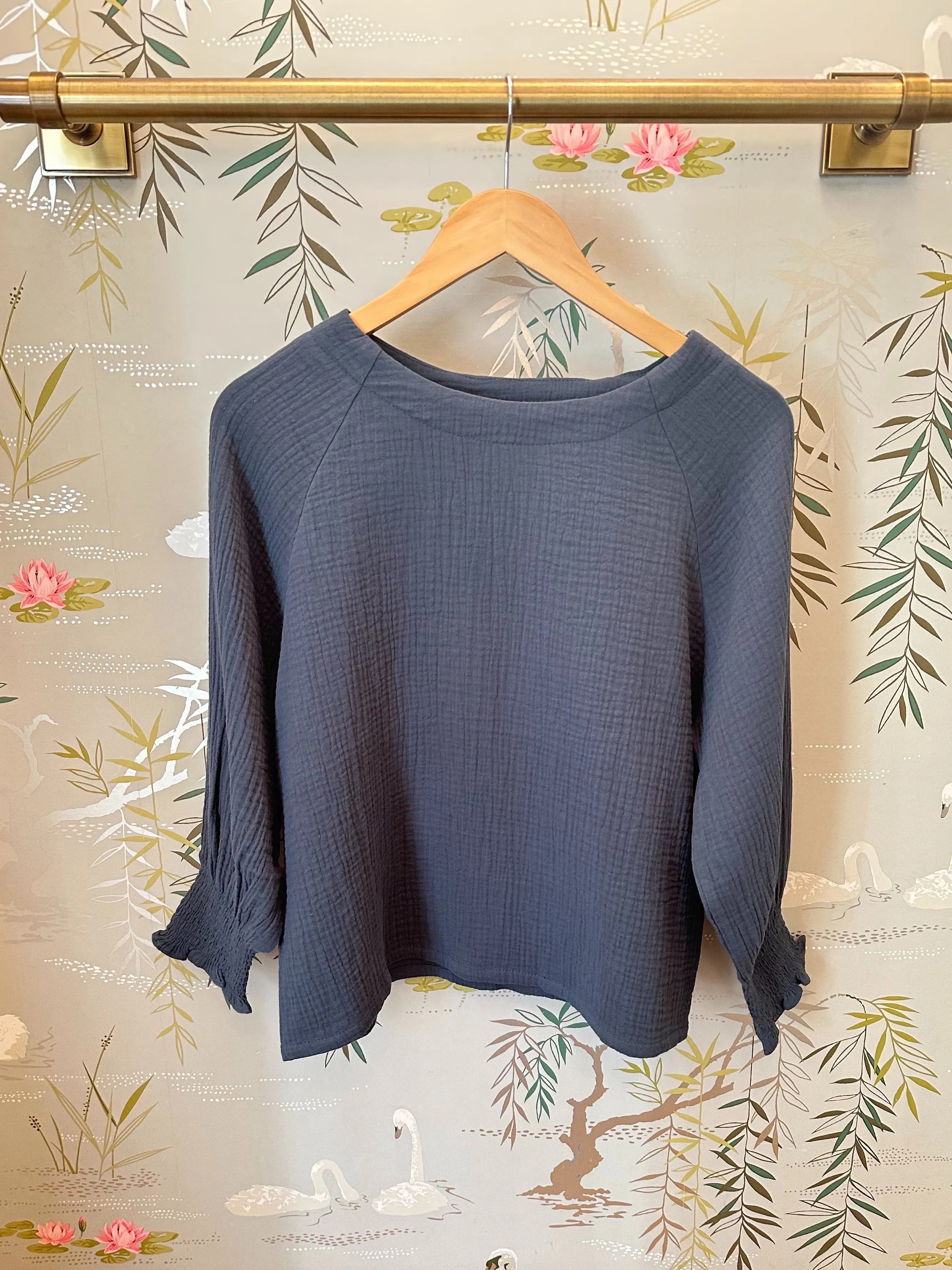 Zoe Peasant Blouse - Pebble